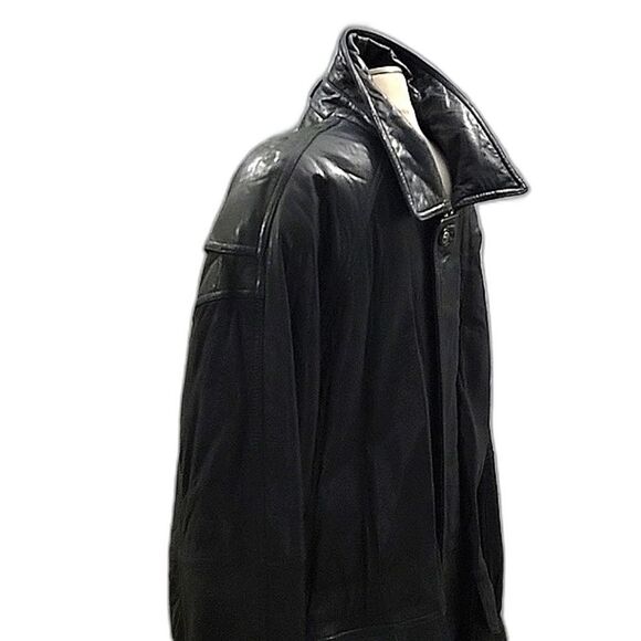 Andrew Marc Soft Black leather Field Jacket - Vintage, drawstring, Men's SZ L - Picture 5 of 15